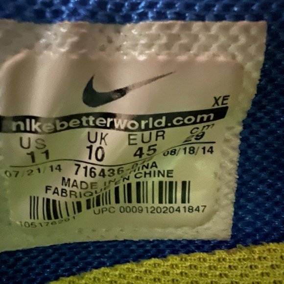 Mens Blue multicolor Nike running shoes - Picture 4 of 5